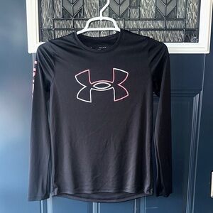 Under Armour Black Long Sleeve with Pink Logo